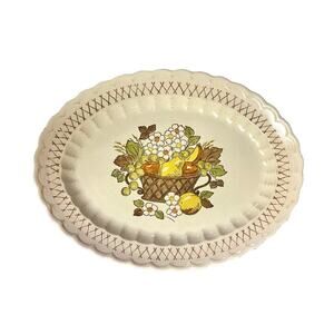 Vintage Holiday‎ Vernon Ware By Metlox Fruit Basket Oval Serving Platter